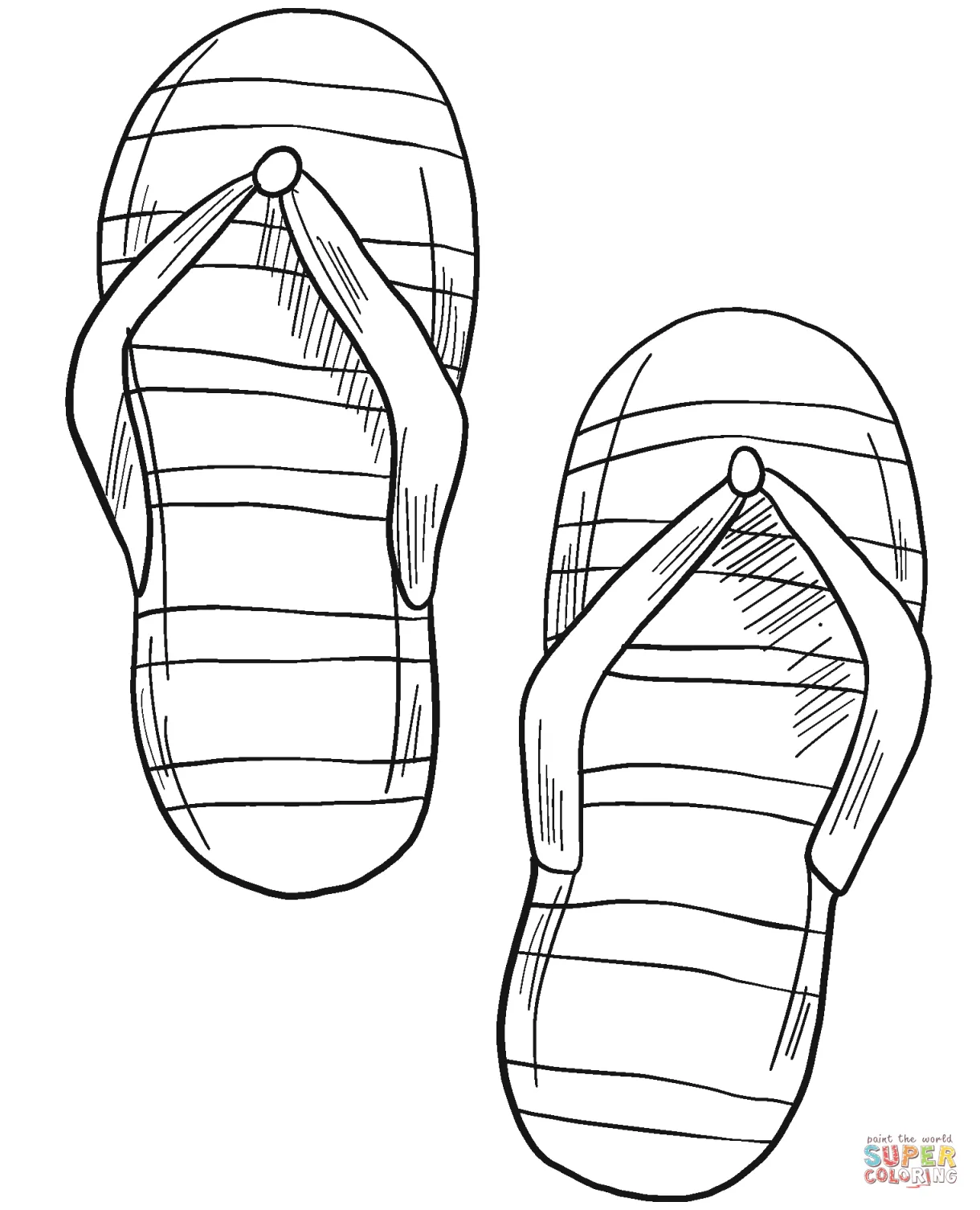 Flip-flops coloring page free printable coloring pages