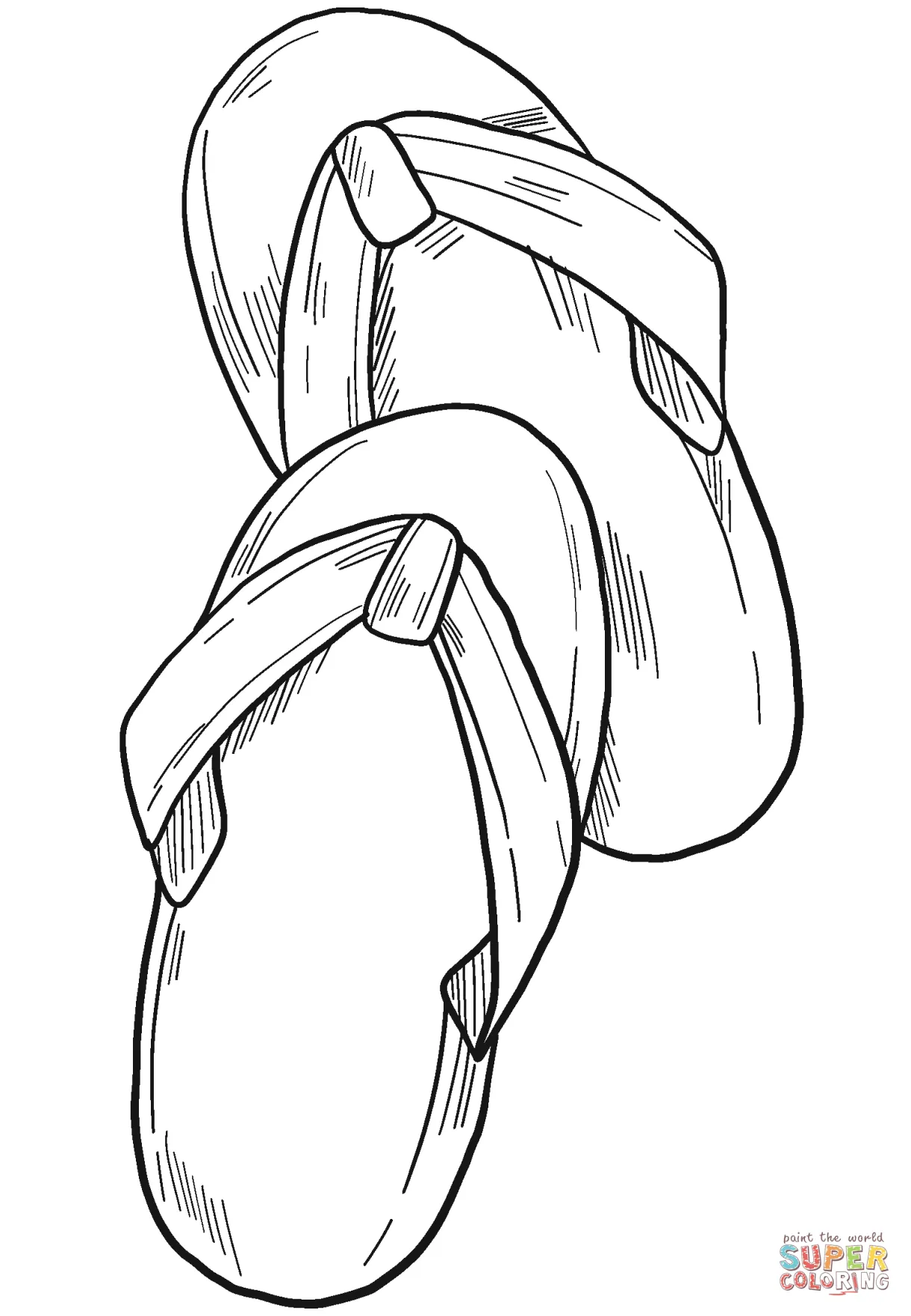 Flip-flops coloring page free printable coloring pages