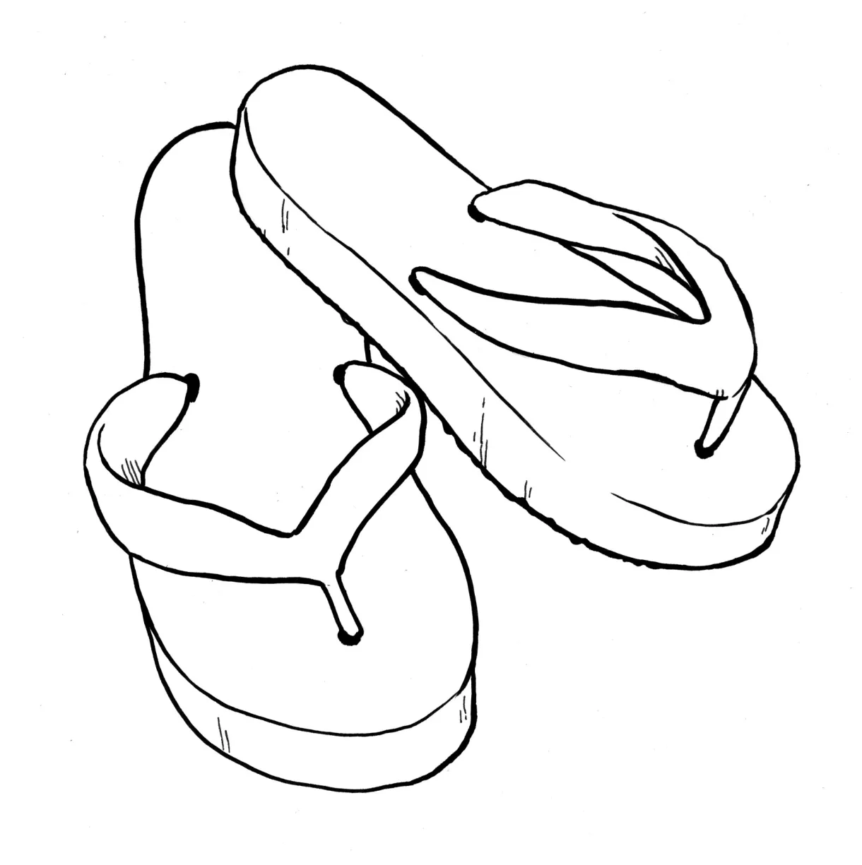 Free coloring pages flip flops clipart best