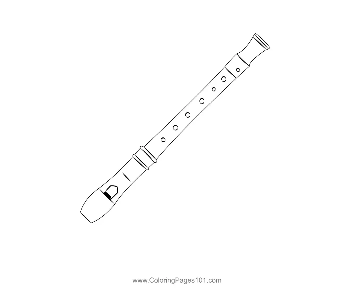 For kids free flute printable coloring pages