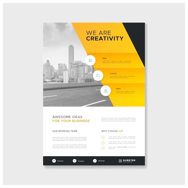 Flyer design template with vectors & illustrations for