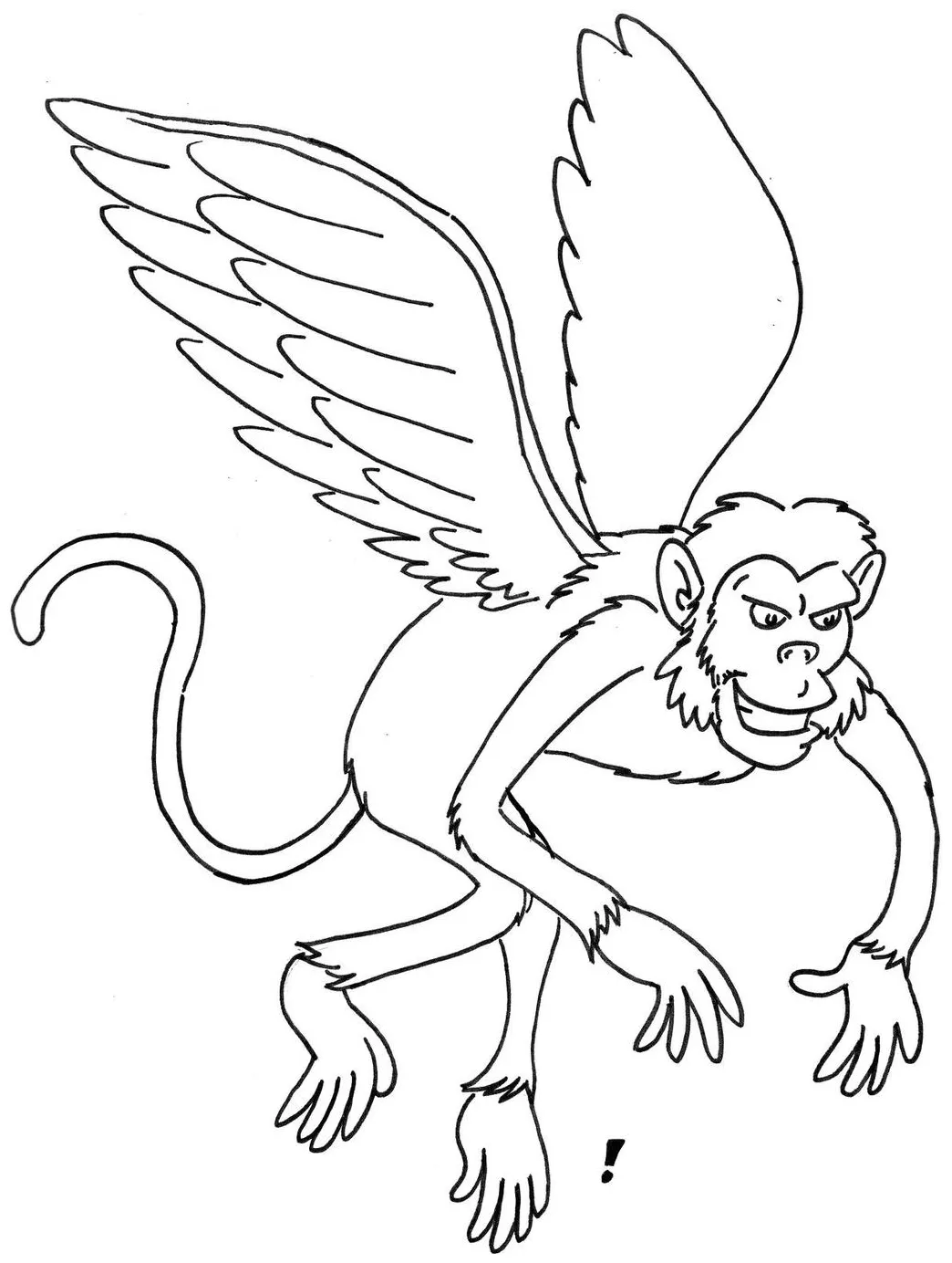 Wizard of oz coloring pages flying monkey free printable coloring pages