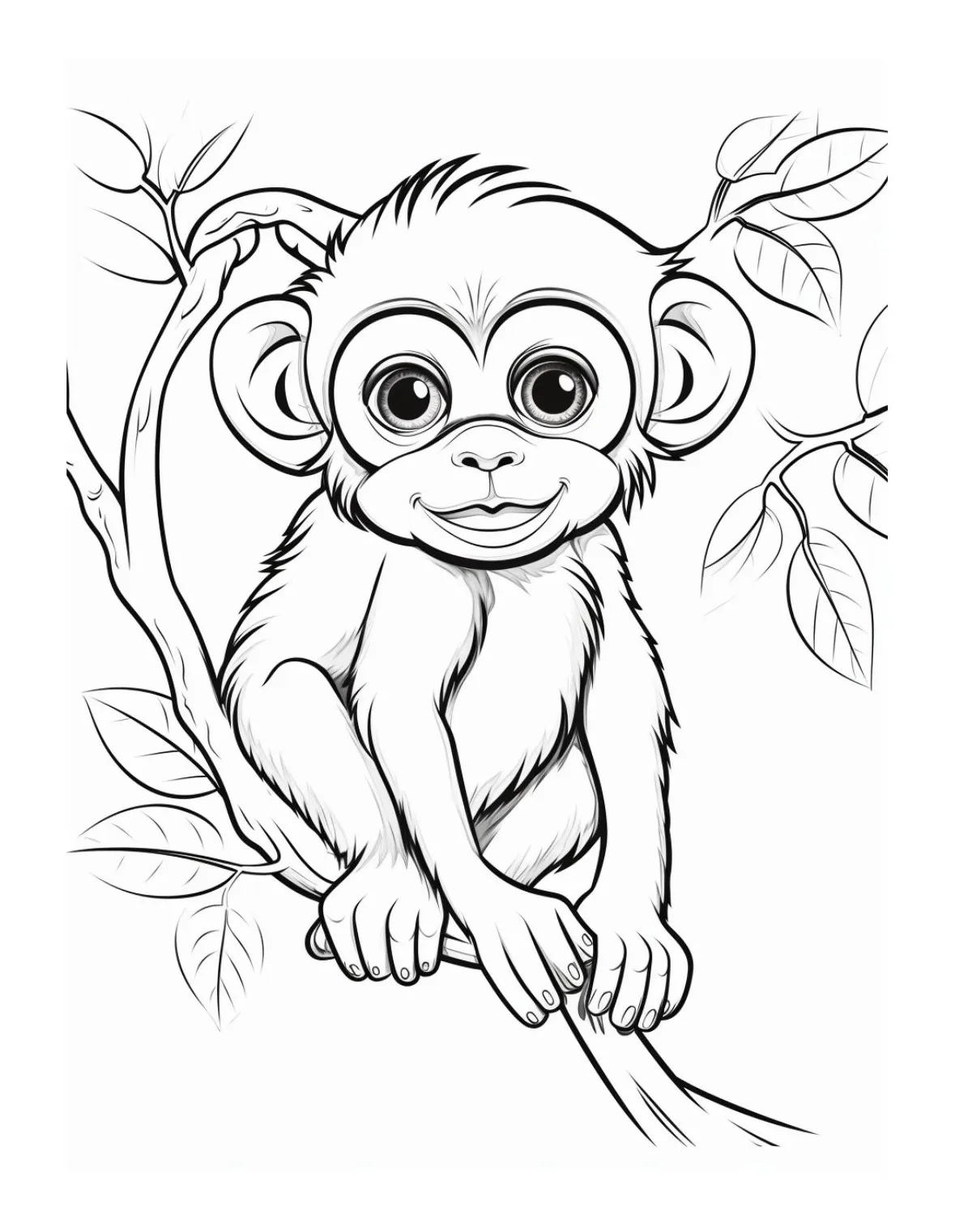 Small monkey coloring pages download free printable