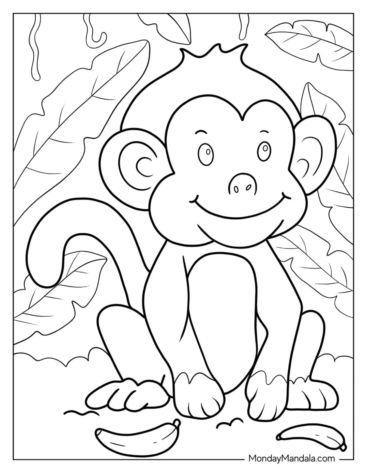 26 monkey coloring pages free pdf printables