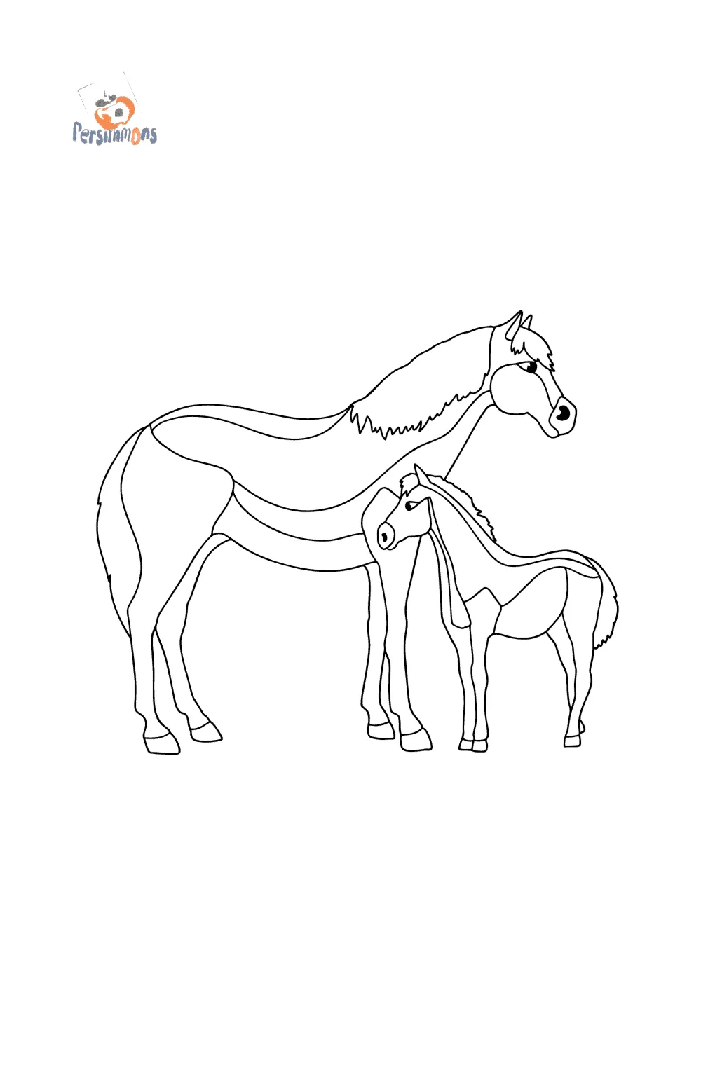 Horse and foal сoloring page ♥ online and print for free!