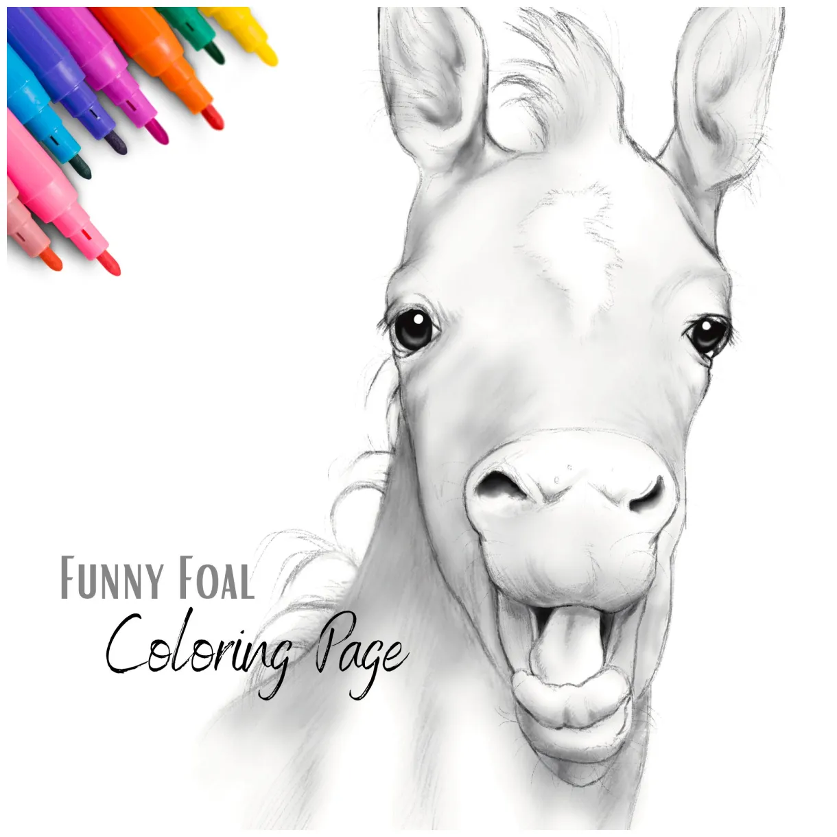 Kids coloring pages, horse art, kids activities