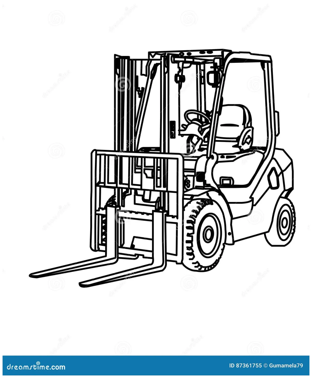 Forklift coloring page royalty-free graphy cartoondealer