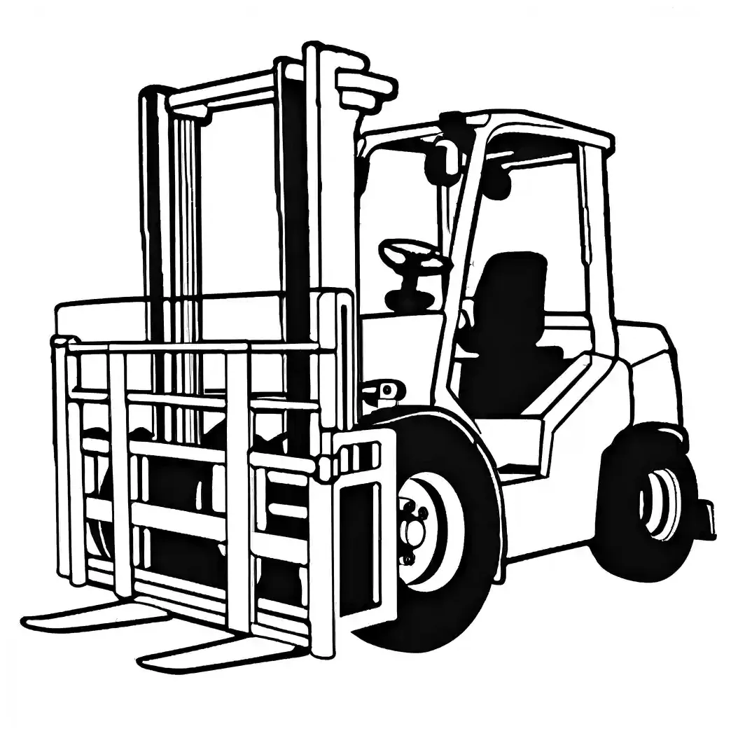 Forklift in storage yard coloring page lulu pages