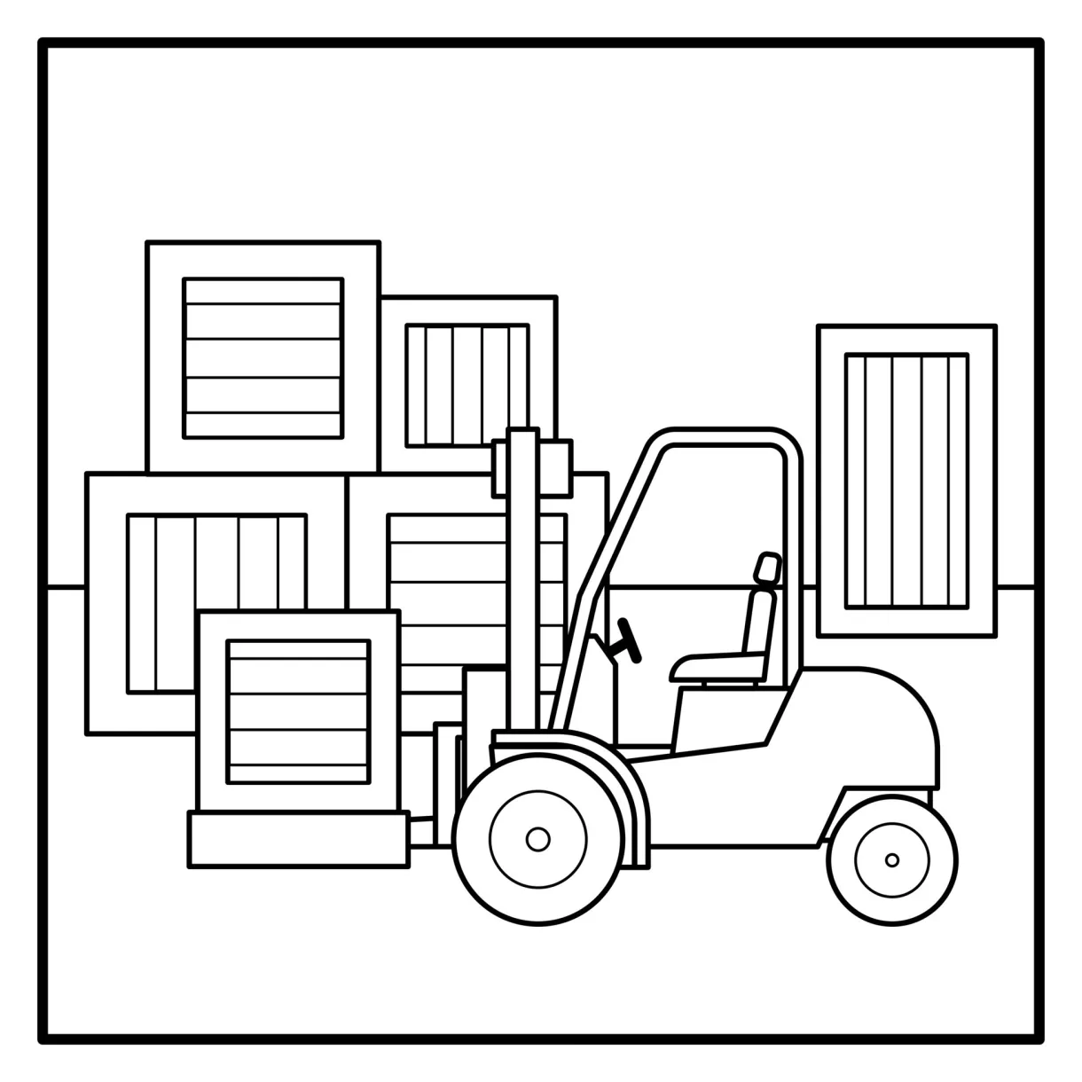 Coloring page of forklift 16187661 vector art at vecteezy