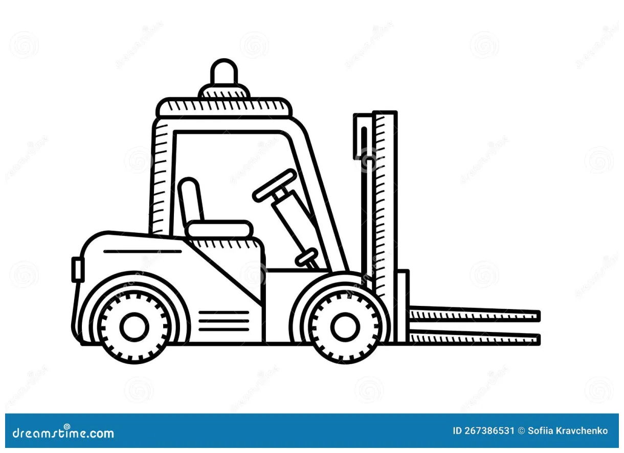 Forklift coloring page isolated for kids cartoon vector cartoondealer