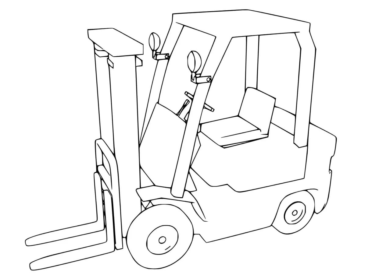 Simple forklift coloring page download, print or color online for free