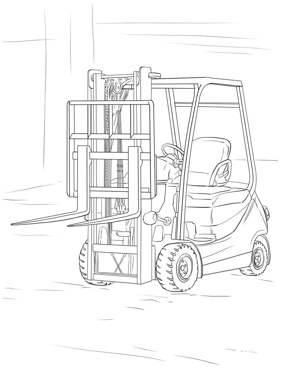 Forklift coloring page colouringpages