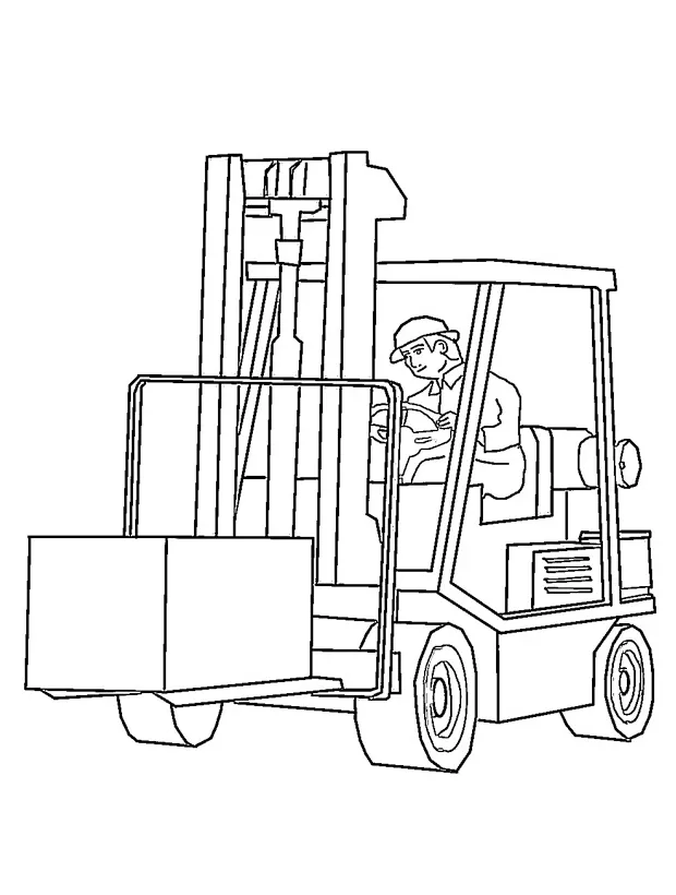 Forklift coloring page funny coloring pages printable coloring page