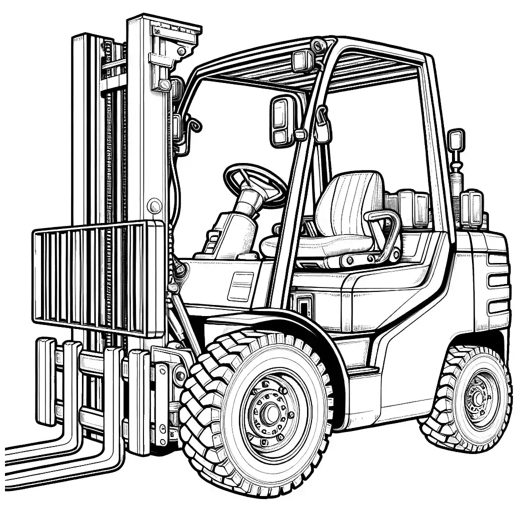 Forklift coloring page lulu pages