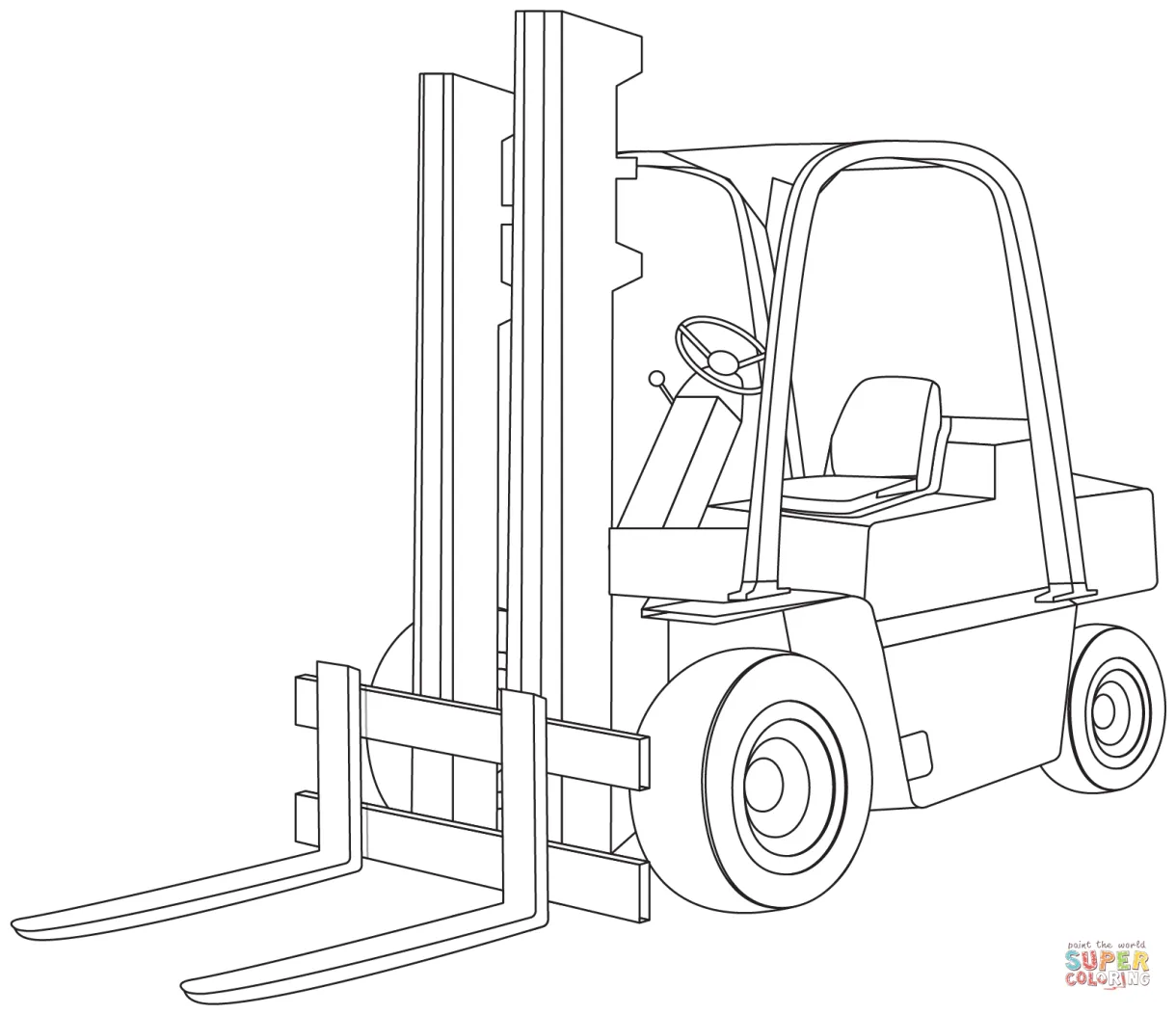 Forklift coloring page free printable coloring pages