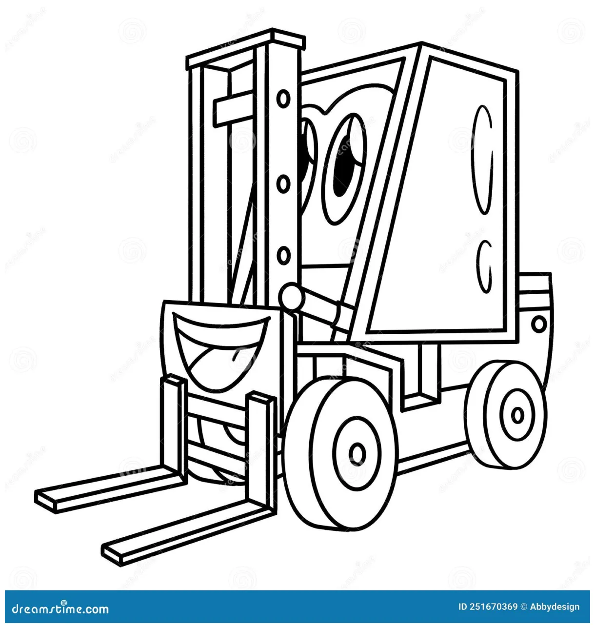Forklift coloring page royalty-free graphy cartoondealer