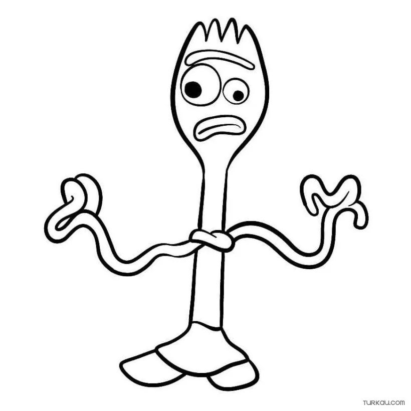 Toy Story Forky Coloring Page » Turkau