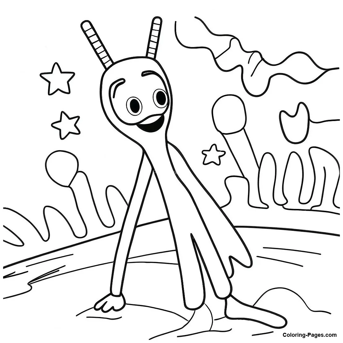Forky in a colorful adventure coloring page coloring-pages printable coloring page
