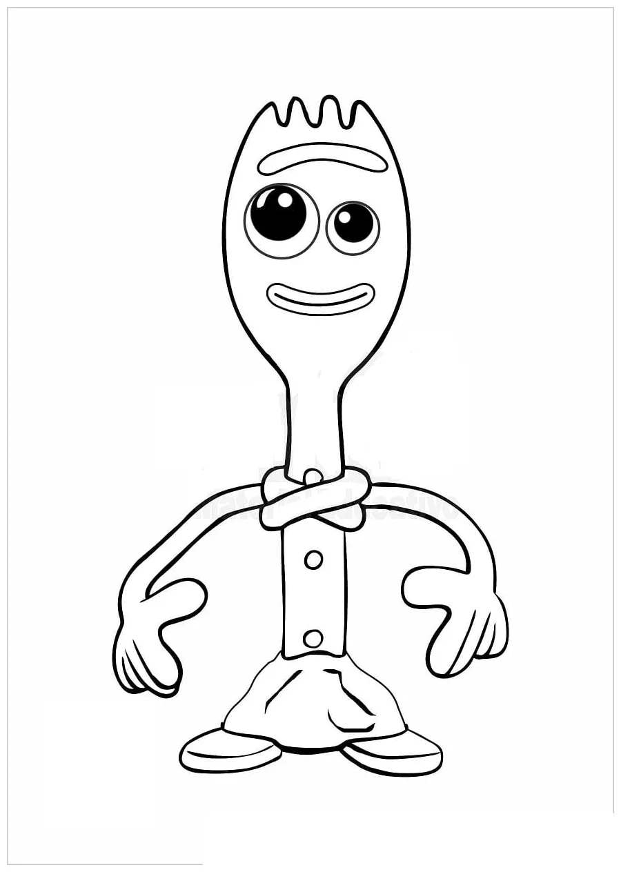 Forky toy story 4 coloring page download, print or color online for free