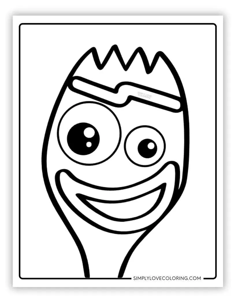 Forky face coloring page free printable toy story coloring pages, toy