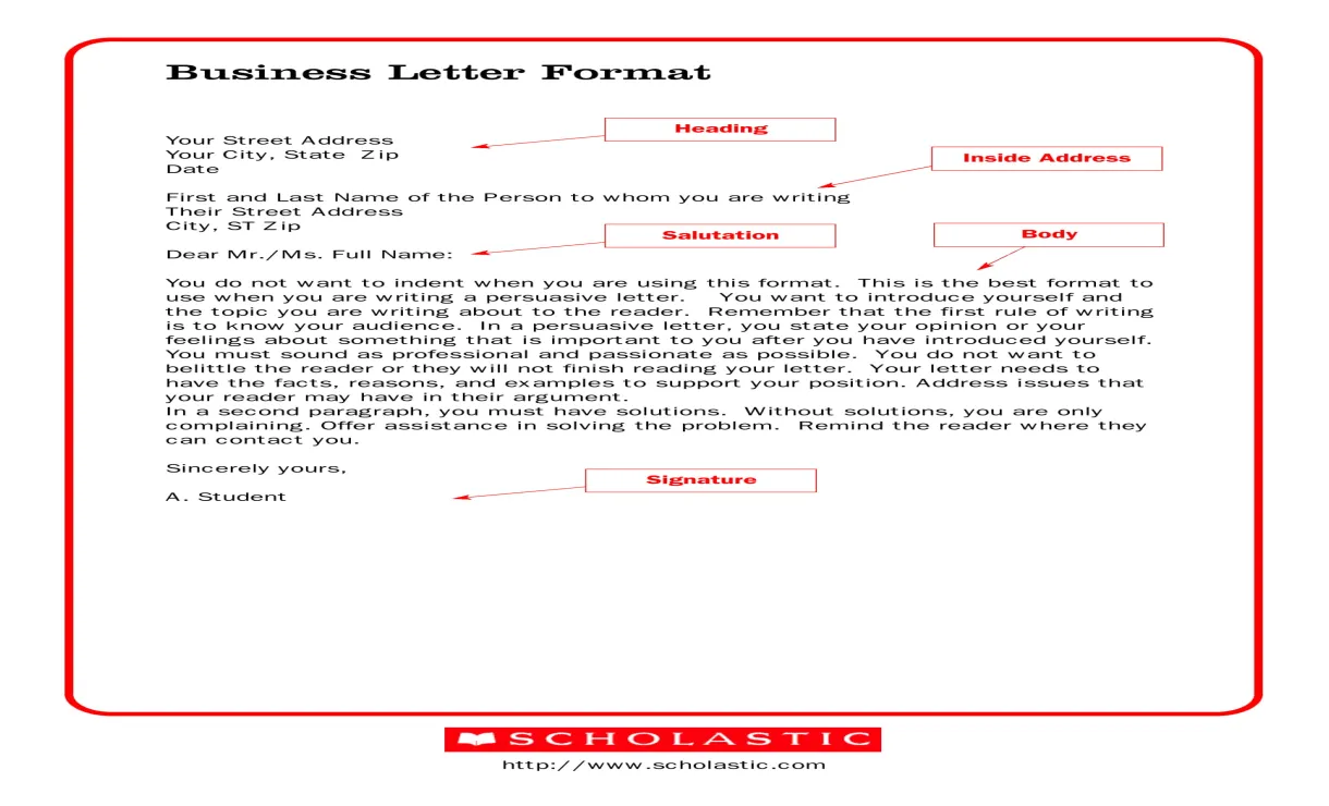 Formal business letter