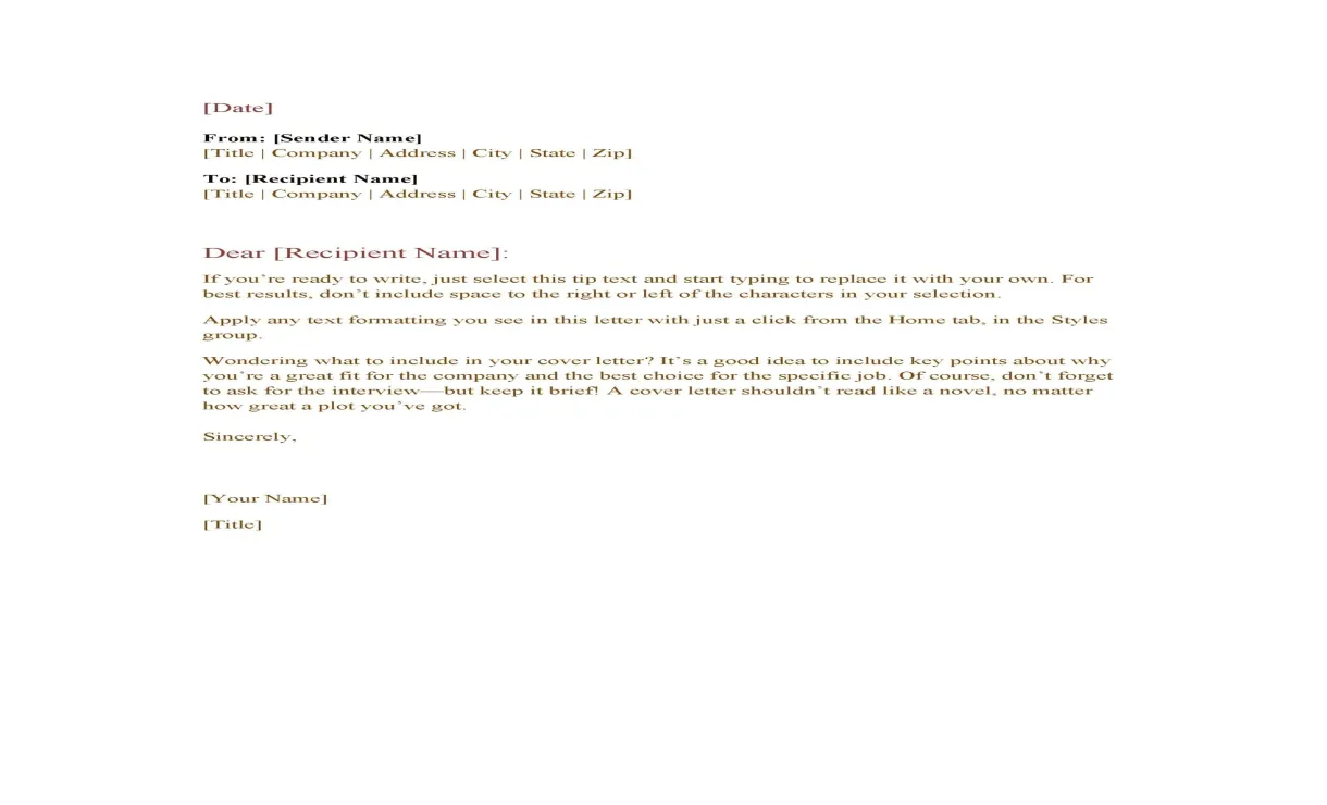 How to write a business letter layout