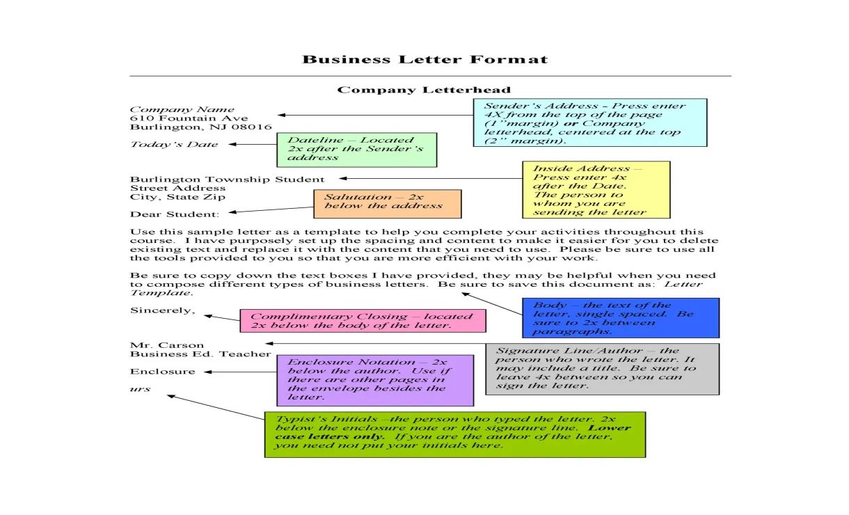 How to write a business letter layout