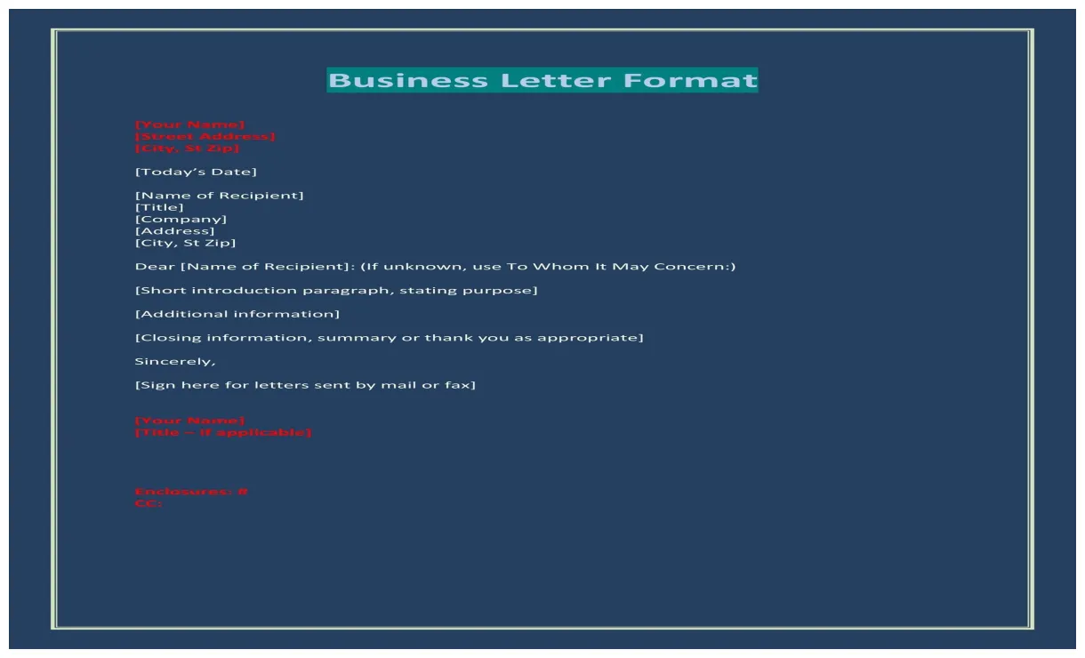 35 formal / business letter format templates & examples template lab
