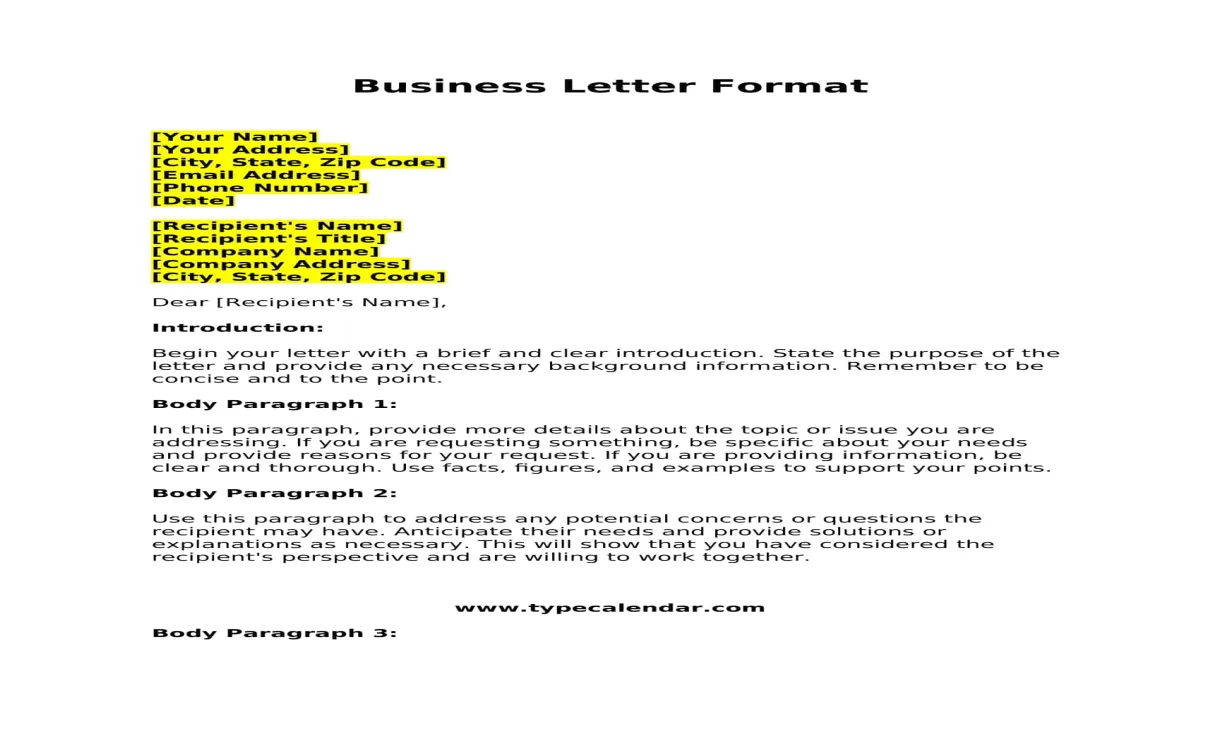 Business letter template for word sample business letter free