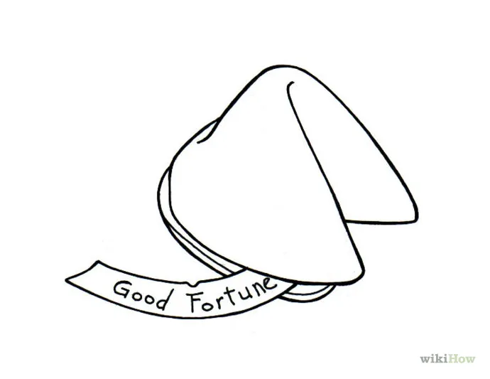 Fortune cookie page coloring pages