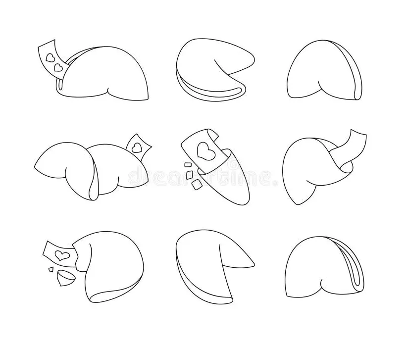 Chinese fortune cookies. coloring page stock vector illustration of printable coloring page