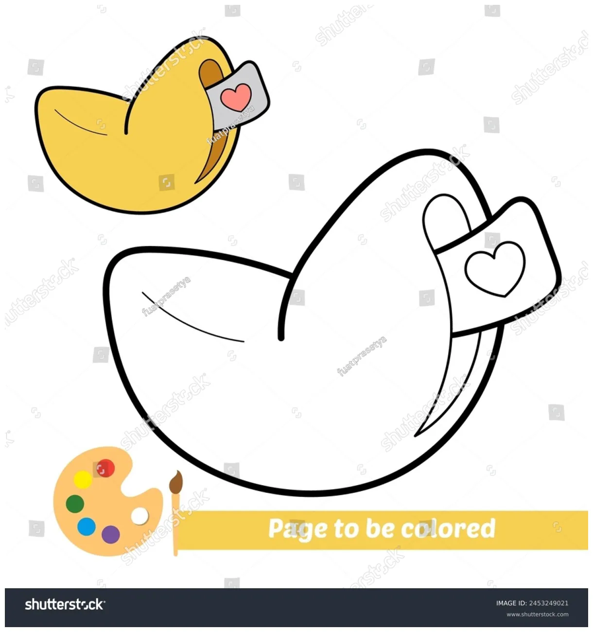 Coloring book kids fortune cookie vector stock vector
