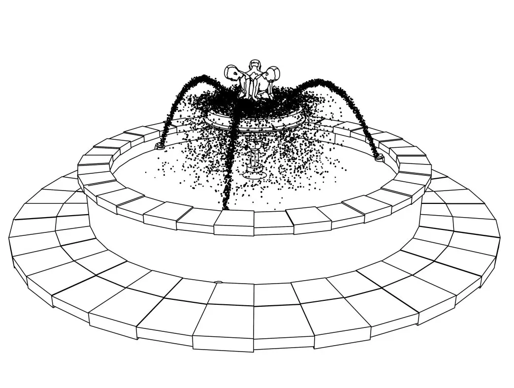 Fountain statue coloring page wecoloringpage