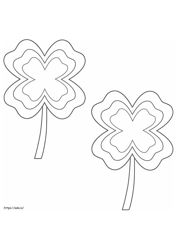 Cartoon Four Leaf Clover coloring page