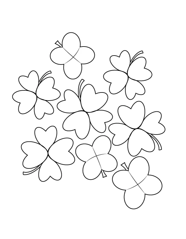 Printable Four Leaf Clover Coloring Page