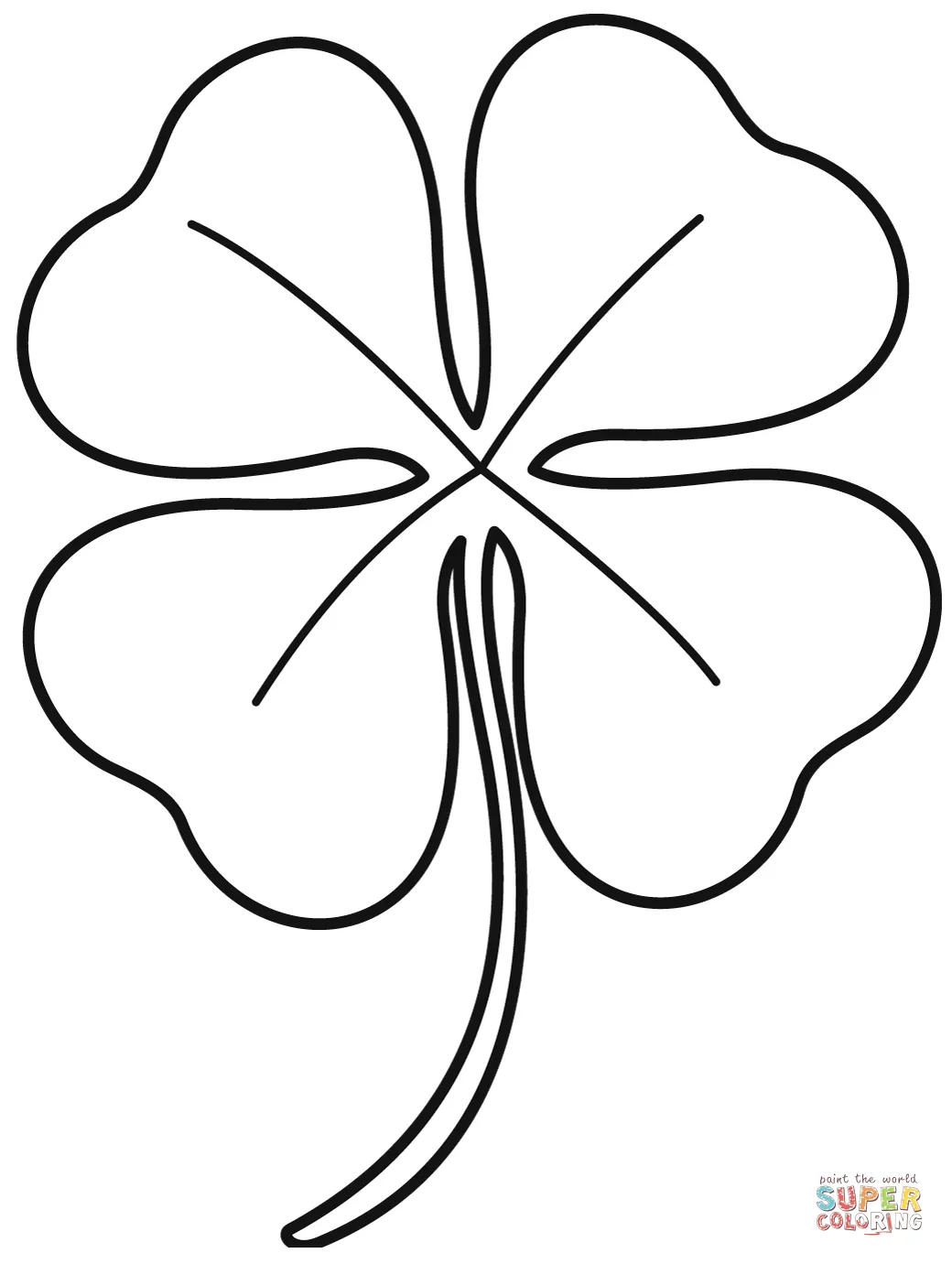 Four-Leaf Clover coloring page | Free Printable Coloring Pages
