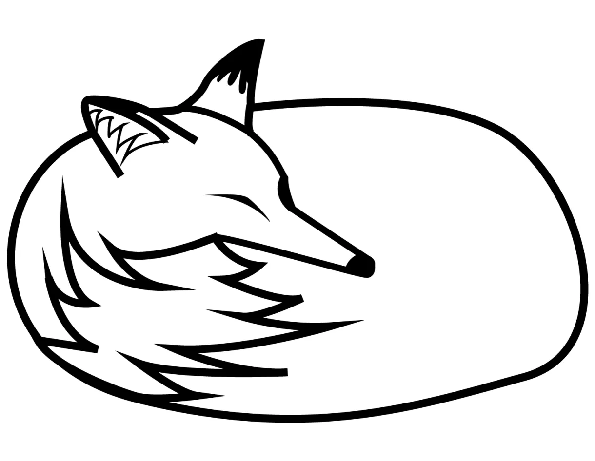 Sleeping fox coloring page colouringpages