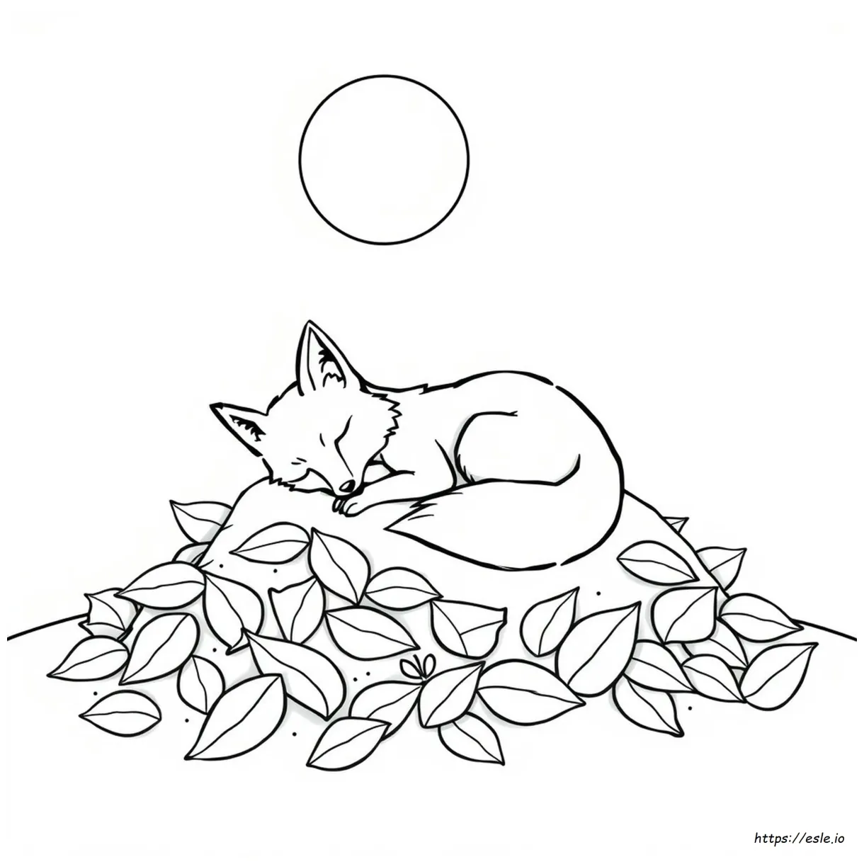 Sleeping fox coloring page printable coloring page