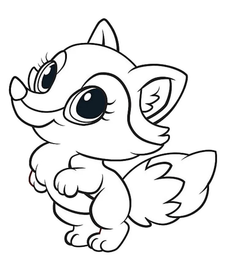 Cute baby fox coloring page free printable coloring pages for kids