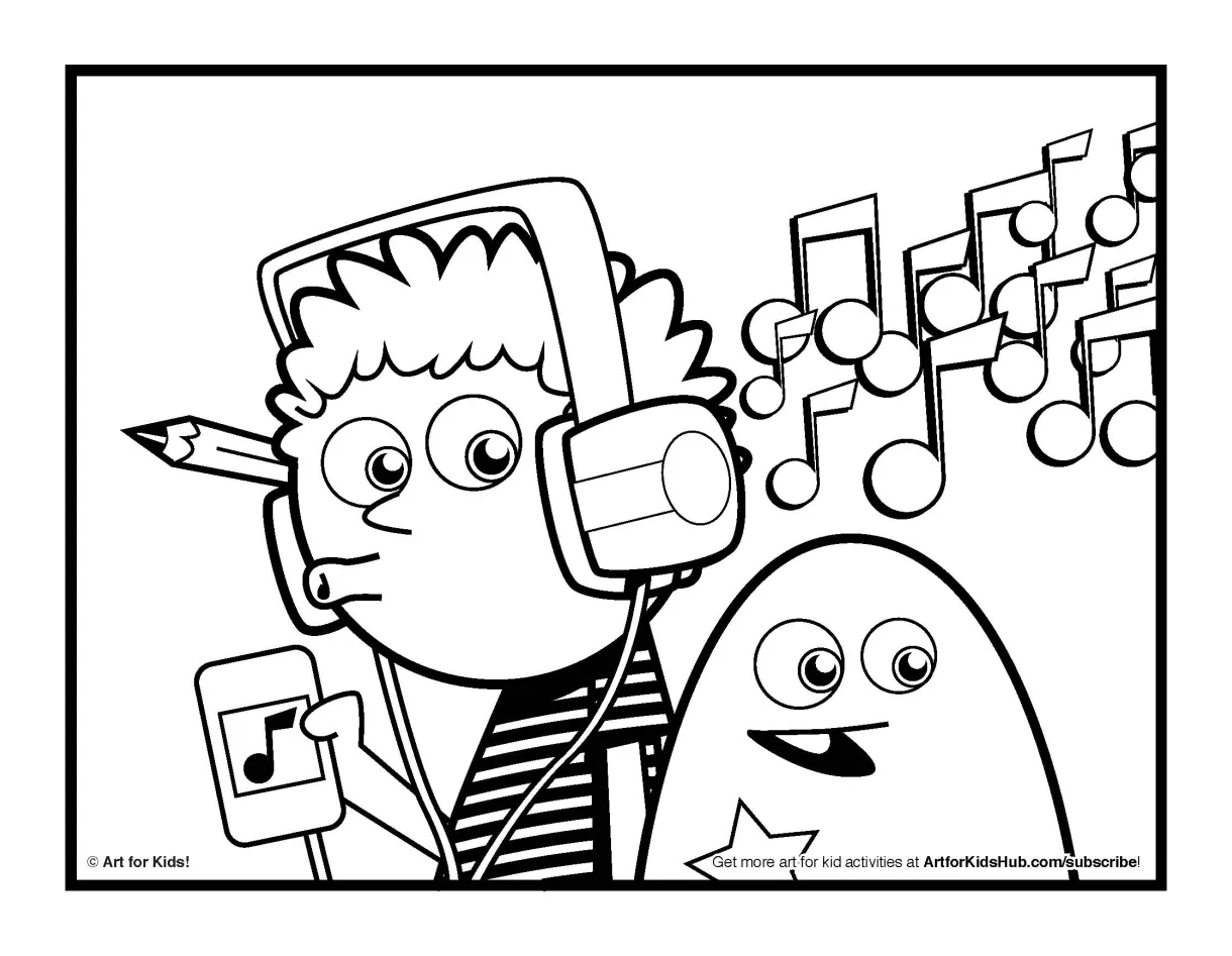 Listening coloring activity coloring pages