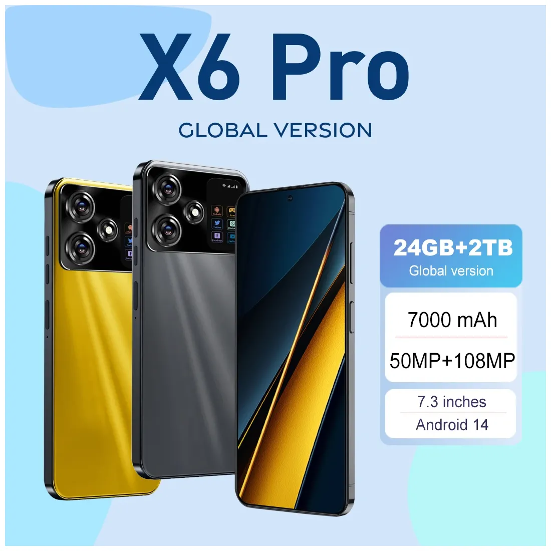 Smartphone-x6-pro-dual-sim-7-3-polegada- -50mp-108mp-snapdragon-8-gen