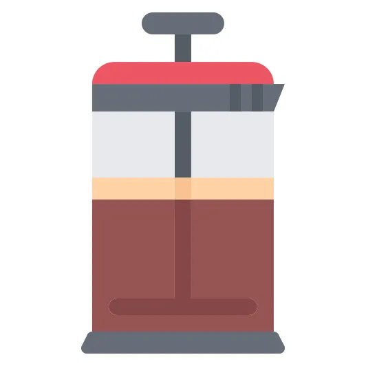 French press coloring flat icon printable coloring page