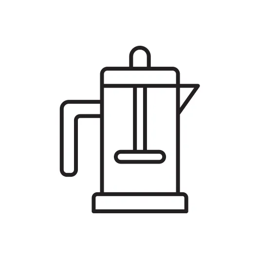 French press generic black outline icon