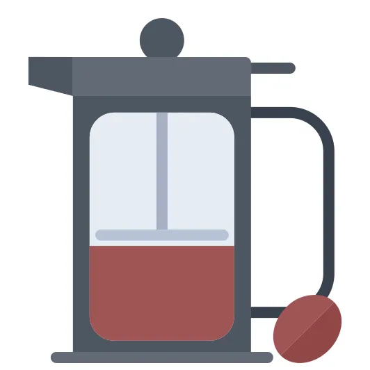 French press coloring flat icon printable coloring page