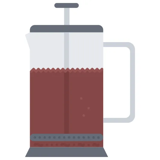 French press coloring flat icon