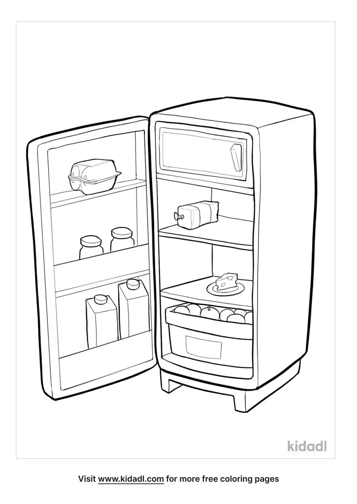 Fridge Coloring Page Coloring Pages