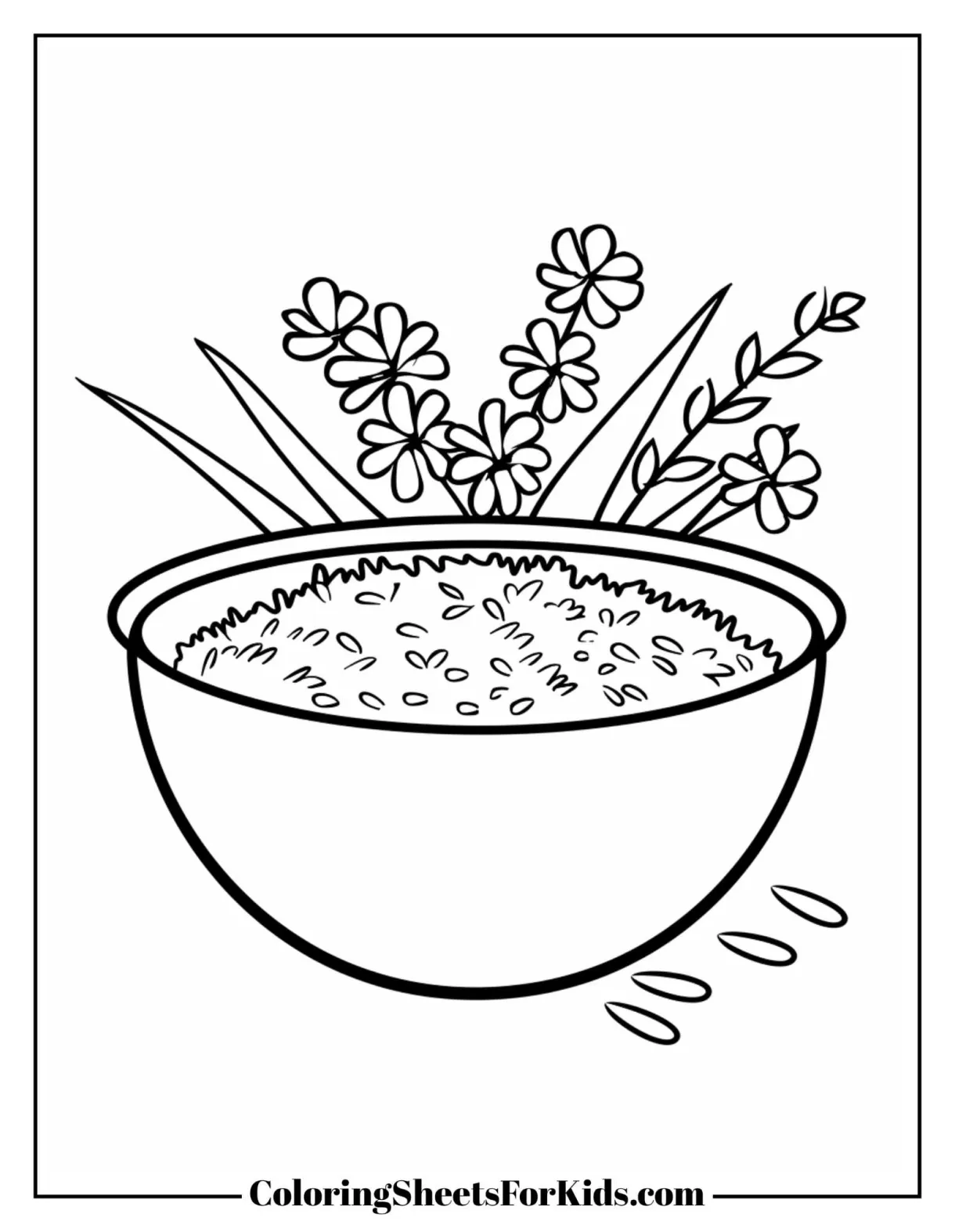 Rice plate coloring page sweet clip art cute free clip art and