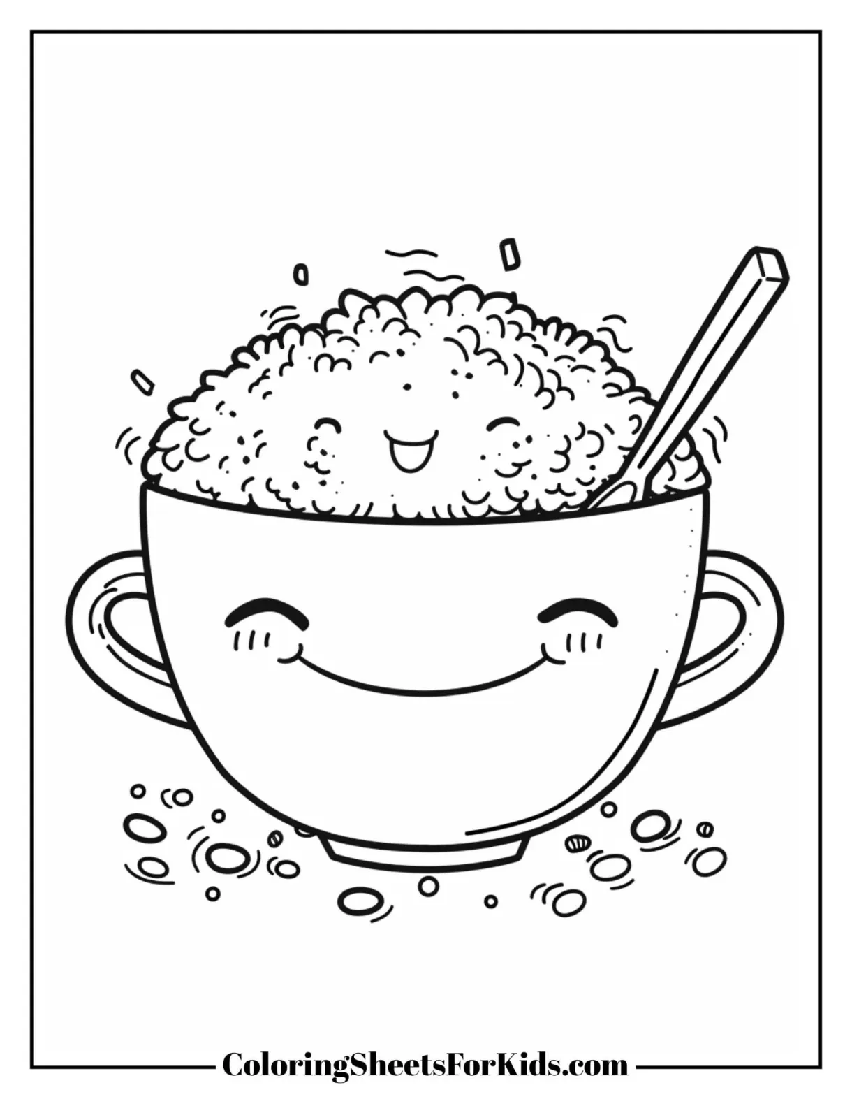 Rice plate coloring page sweet clip art cute free clip art and printable coloring page