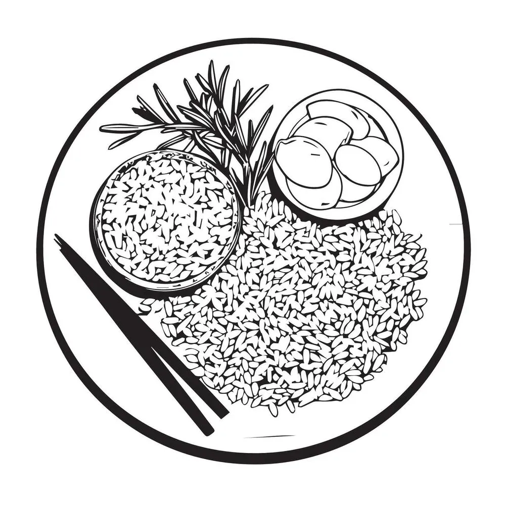 Rice plate coloring page sweet clip art cute free clip art and