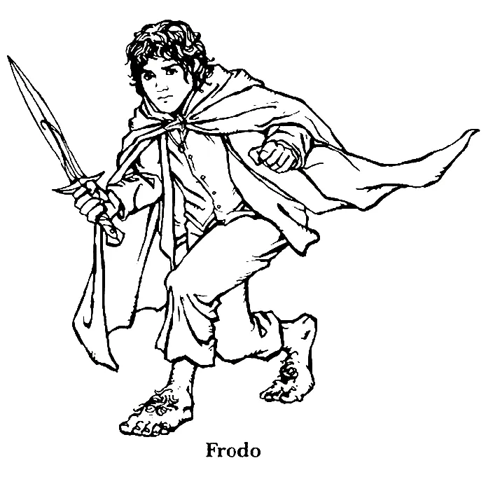 Coloring hobbit frodo baggins picture